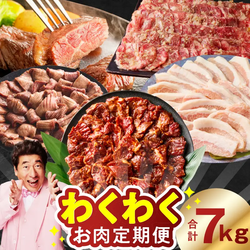 わくわくお肉定期便 全6回 合計7kg
