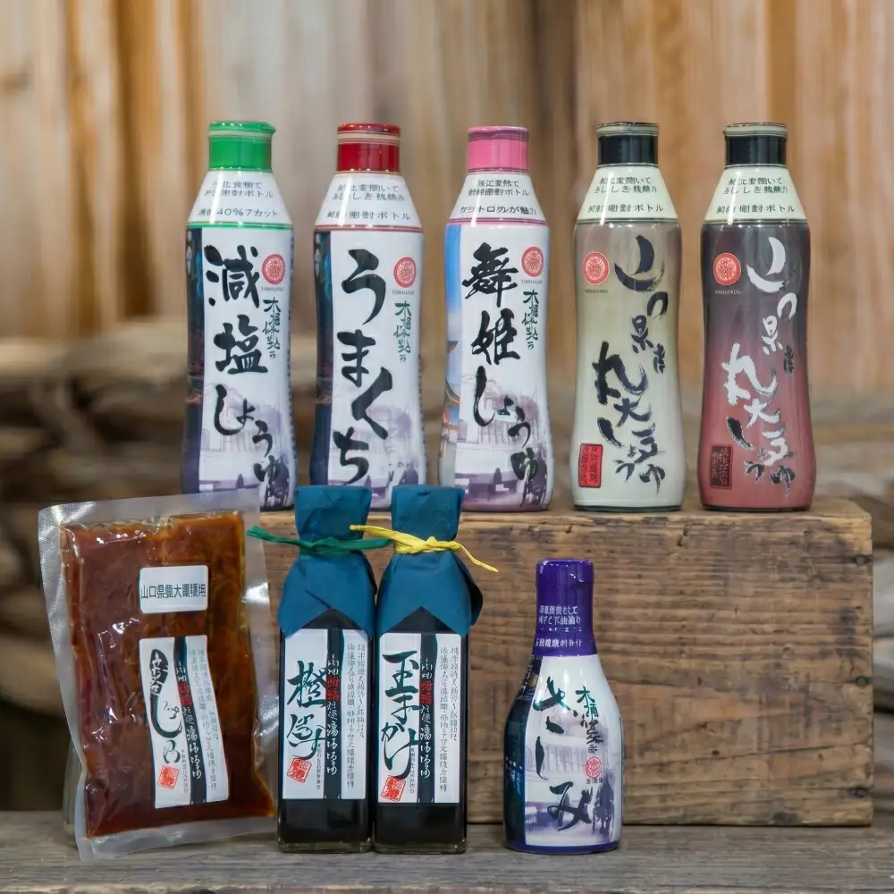 木桶で仕込む地産醤油。6種類の濃口醤油を味比べ!ぽん酢・玉子かけ・寒漬も!セット 桑田醤油有限会社 山口県 防府市 B-F13 醤油 詰め合わせ 濃口醤油 調味料 ぽん酢 漬物 減塩 木桶仕込み 天然醸造 食べ比べ