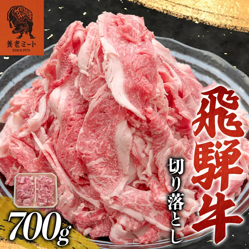 小分けしやすい！飛騨牛 切り落とし 700g 牛肉 和牛 肉 お肉 切落し 不揃い 訳あり 岐阜県 坂祝町 養老ミート ブランド牛 国産 霜降り 赤身 モモ カタ スライス すき焼き 牛丼 炒め物 冷凍 お取り寄せ 12,000円  F6M-397