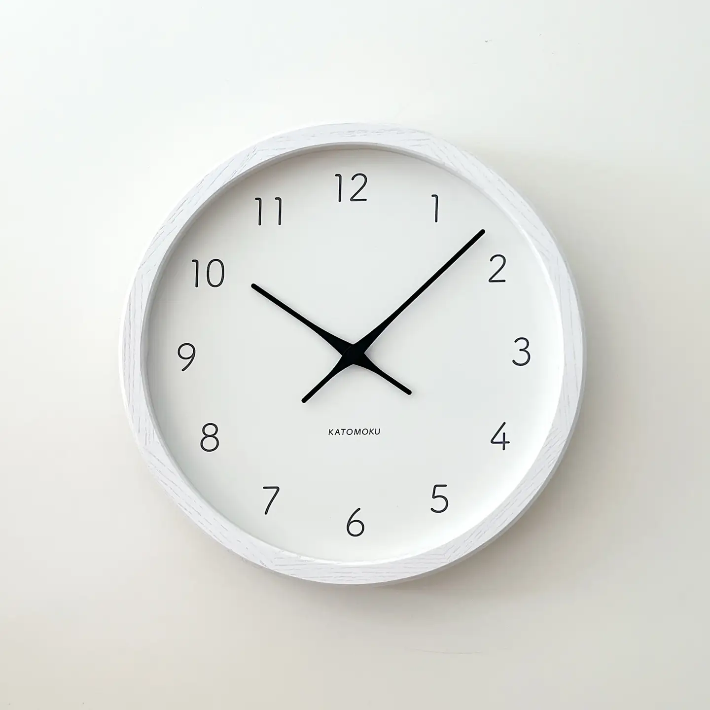KATOMOKU muku clock 7 ≪km-60WH≫木製掛け時計(ホワイト/スイープムーブメント(連続秒針))【B-25-WH-1】