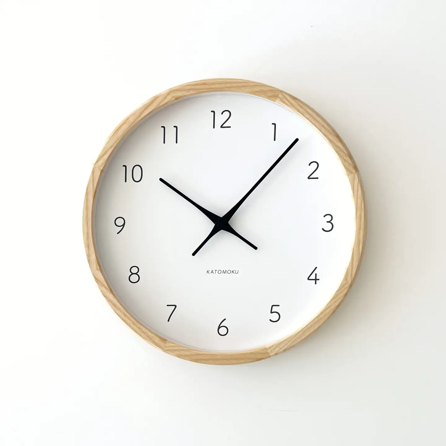 KATOMOKU muku clock 7 ≪km-60NA≫木製掛け時計(ナチュラル/スイープムーブメント(連続秒針))【B25-NA-1】