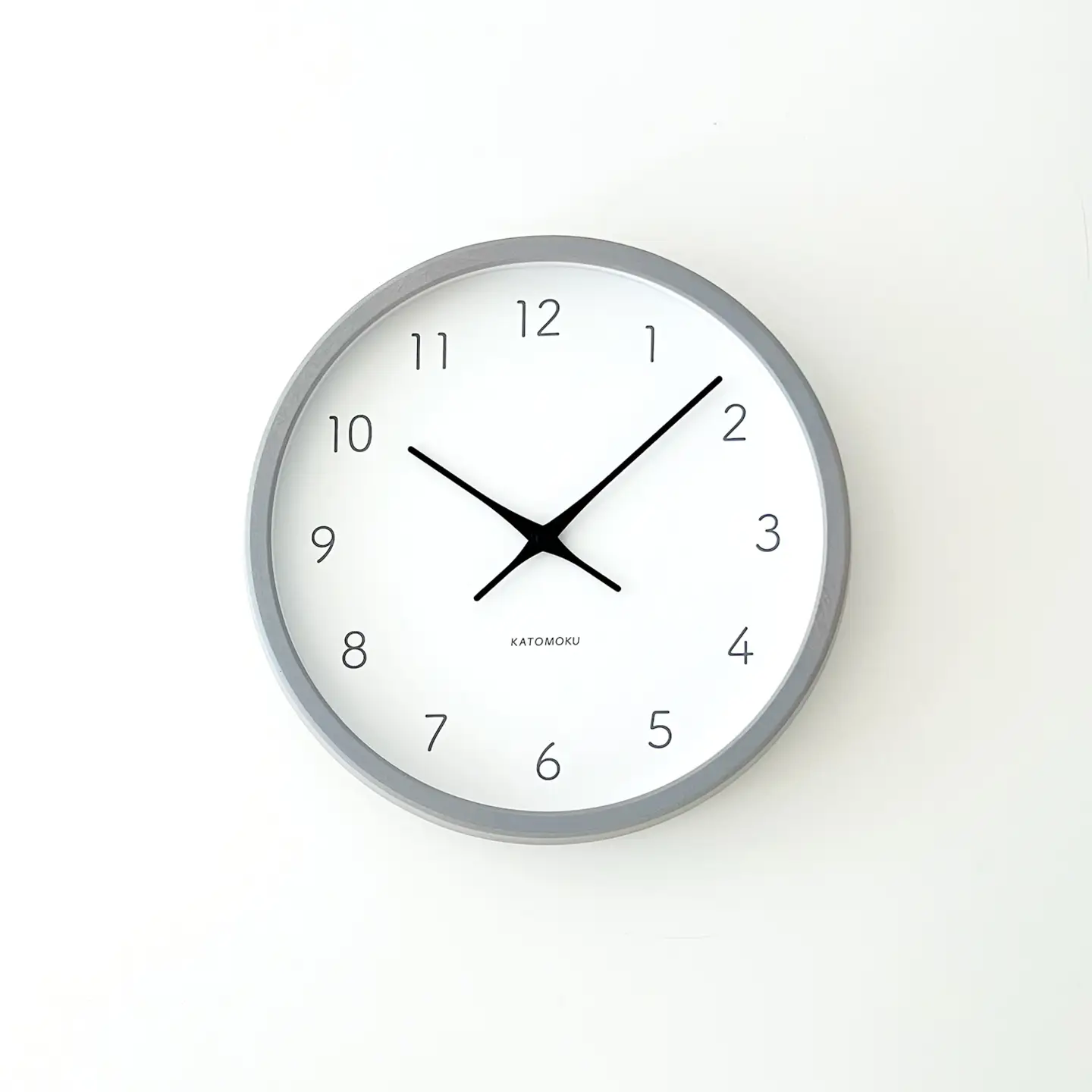 KATOMOKU muku clock 7 ≪km-60GRRC≫木製掛け時計(グレー/電波スイープムーブメント(連続秒針))【R7833】