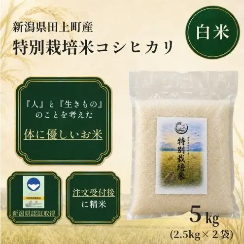 令和8年産 特別栽培米コシヒカリ 5kg | 新潟県田上町 | ふるさと納税