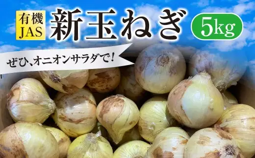 先行受付】 有機JAS 新玉ねぎ 5kg 玉ねぎ 新たまねぎ 玉葱 たまねぎ 新