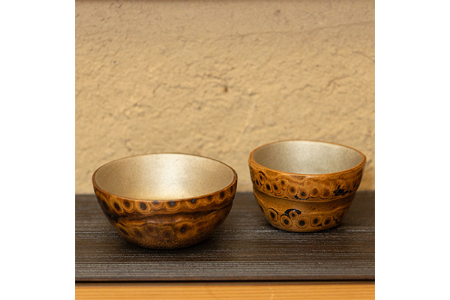 京都長岡京産 根竹の盃 2個セット [1642]