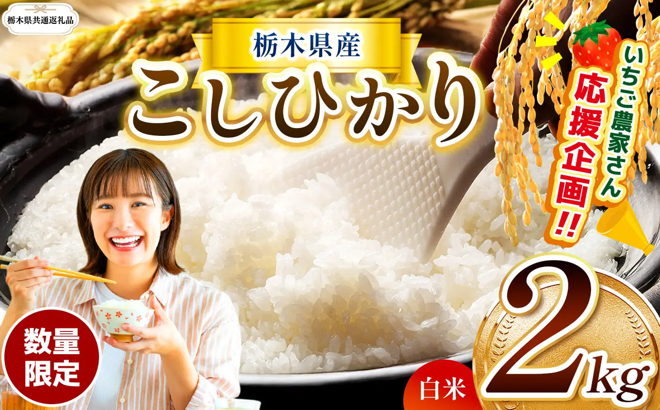 先行予約 令和8年度産 栃木県産 コシヒカリ 2kg |【栃木県共通返礼品
