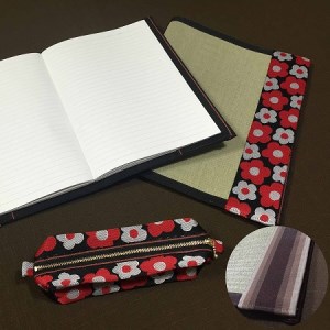 イ草が香る！ノートカバー、ファイルカバー、ペンケースセット　カラー：ストライプ