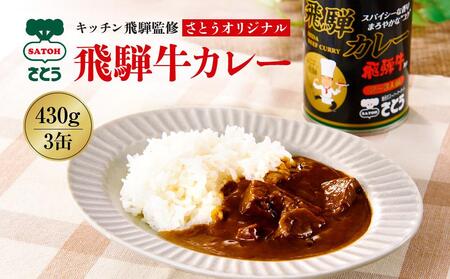 飛騨牛 入り カレー 3缶 キッチン飛騨 監修 さとうオリジナル ビーフカレー ファミリーストアさとう CY024
