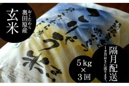 安来のお米【定期便】こりゃう米（まい）玄米 5kg×3回（隔月） 令和7年産 コシヒカリ