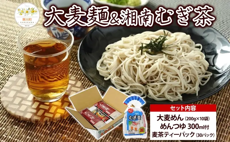 大麦麺 200g×10入 麦茶 10g×30パック 詰め合わせ ざる麺 麺 主食 温かい 冷たい つゆ めんつゆ ノンカフェイン 茶 お茶 水出し 煮出し ホット アイス 水分補給 飲料 グルメ アレンジ 素朴 大麦 麦 香ばしい 日本精麦 送料無料 寒川町 神奈川県