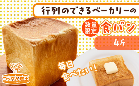 北海道 こだわり 食パン 4斤