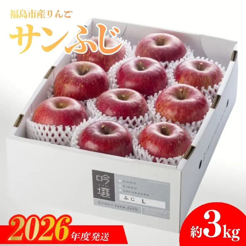 No.0673【限定100箱】 りんご「サンふじ」 約3kg【2026年度発送】