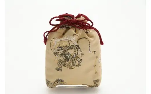 【西陣活性化を応援！】西陣織巾着（白地赤紐）