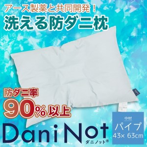 　アース製薬と共同開発！防ダニ枕【Dani Not】パイプ　43×63㎝ 15-27