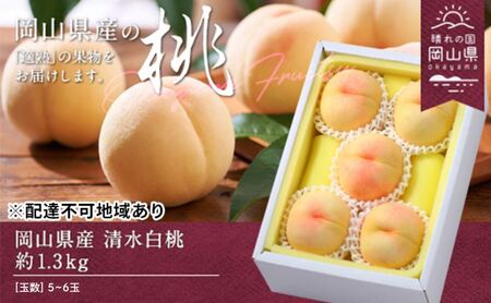桃 岡山県産 2026年 先行予約 清水 白桃 約1.3kg 5～6玉
