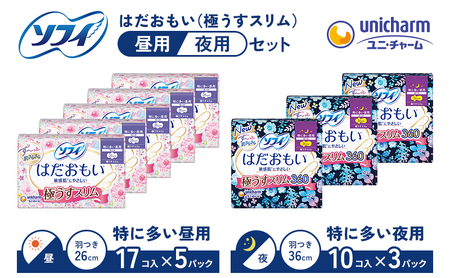 ソフィはだおもいセット(お肌にやさしい薄型) 極薄スリムナプキン 羽付き サニタリー 生理用品 ユニ・チャーム ユニチャーム 日用品 女性用品 防災 防災グッズ 