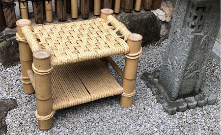 【竹工芸品】竹とい草の椅子 インテリア 家具 