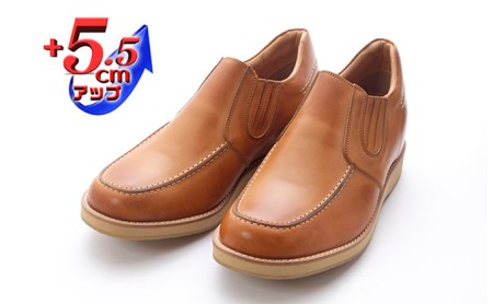 サイドゴア 本革 幅広 4E ワイド カジュアルシューズ スリッポン メンズ　No.523　キャメル 雑貨 日用品  BN003 26.5cm