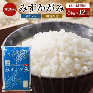 去年のお米ですが 米 定期便 12ヶ月 5kg みずかがみ BG無洗米 令和7年産 滋賀県産 | 滋賀