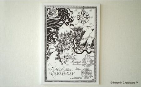 MOOMIN(ムーミン) ファブリックフレーム Mサイズ(ムーミン谷の地図) キャラクター インテリア 絵画 HNNA020