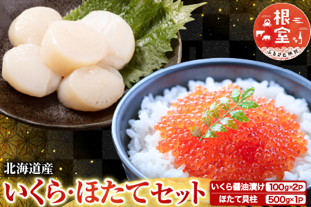 いくら醤油漬け100g×2P、ほたて貝柱500g×1P C-70041