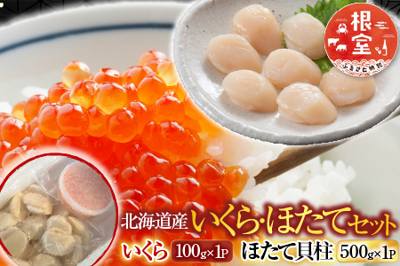 いくら醤油漬け100g×1P、ほたて貝柱500g×1P B-30019