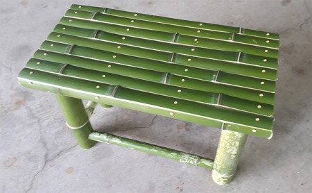 【竹工芸品】竹ベンチ 民芸品 インテリア  緑