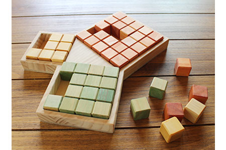 木のおもちゃ　キューブdeピタゴラスの定理