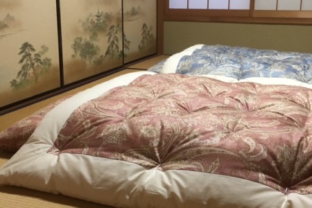 【浅井ふとん店】［抗菌・防ダニ］素朴なコットン掛け布団/シングル・ブルー