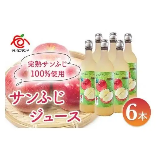 りんごジュース (サンふじ) 6本入｜林檎 リンゴ 果汁100% 産地直送 栃木県 矢板市