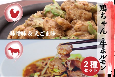 飛騨地鶏けいちゃん 2種 牛ホルモン 牛・鶏 セット 神岡 飛騨 けいちゃん とんちゃん ホルモン モツ   ひだ小僧[Q180]