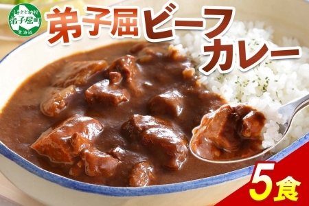 470.ビーフカレー 5個 セット 中辛 牛肉 業務用 レトルトカレー 野菜 備蓄 まとめ買い 北海道 弟子屈町