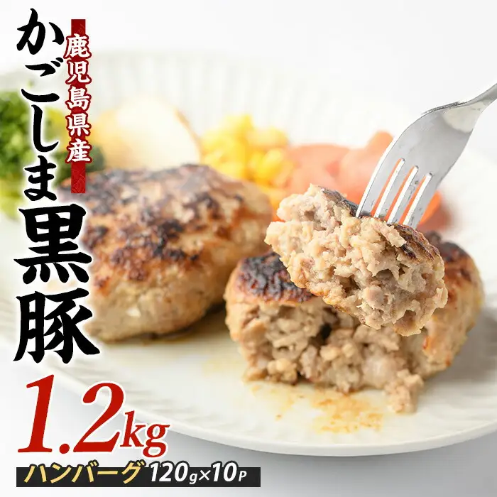 特製 黒豚 ハンバーグ 120g×10個 生 ハンバーグ 岡村商店 IB024-023 ハンバーグ