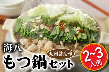 ZG150.【海八】博多九州醤油味もつ鍋セット（2?3人前）【もつ鍋・醤油味】