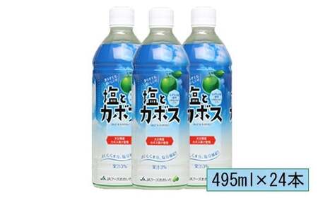  ジュース ペットボトル 24本 清涼飲料水 果汁飲料 かぼすドリンク かぼす飲料 かぼす 飲料 ／ 塩とカボス　495ml×24本＜131-009＞