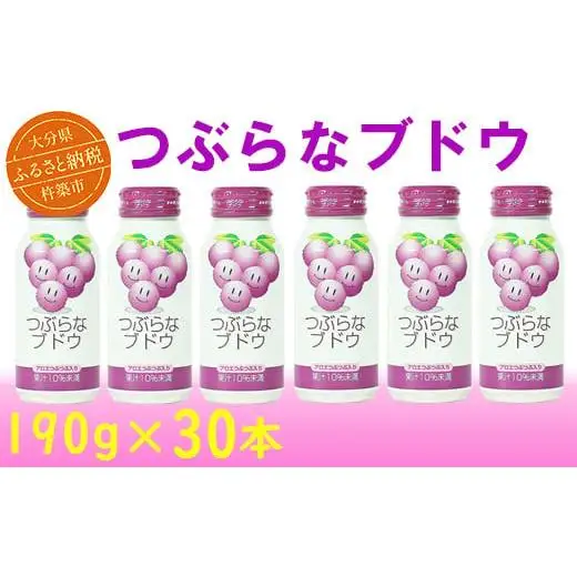 つぶらなブドウ 30本 つぶらな ジュース ぶどうジュース ご当地ジュース ／ つぶらなブドウ 30本 190g ＜131-104＞