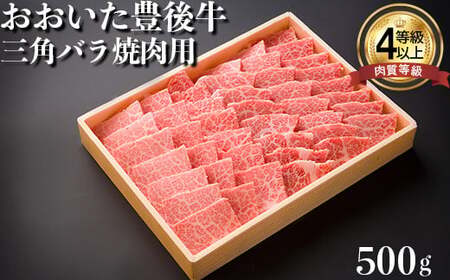 おおいた豊後牛三角バラ焼肉用 500g 黒毛和牛 国産 贅沢 人気 九州 ＜122-008＞