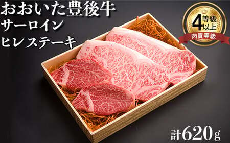 【期間限定発送】おおいた豊後牛サーロイン・ヒレステーキ 各２枚セット 黒毛和牛 国産 贅沢 人気 九州 期間限定 ＜122-012＞
