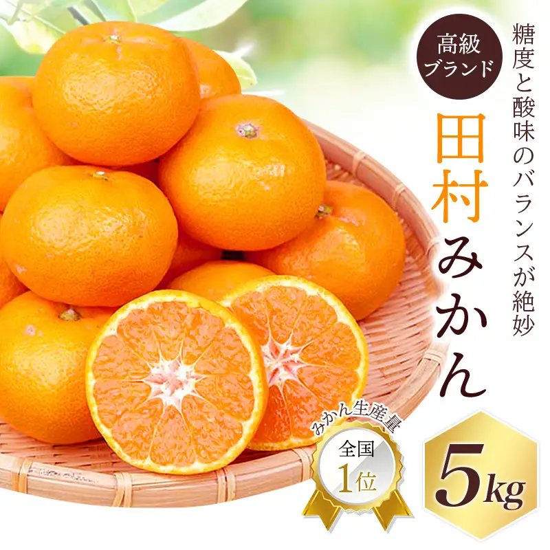 みかん 高級ブランド 田村みかん 5kg【uot504A】 | 和歌山県北山村