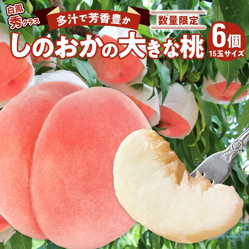 【数量限定】 しのおかの大きな桃(白鳳・秀クラス）[017O01]　白桃 大きな白桃 しのおかの白桃 秀白桃 お取り寄せ白桃