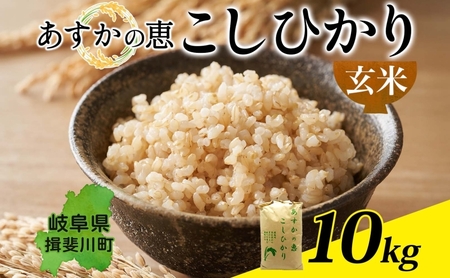  あすかの恵 こしひかり 玄米 10kg お米 米 コメ 揖斐川 飛鳥川 玄米 白飯 ご飯 ふっくら 艶 ツヤ 旨味 甘い 朝食 夕食 強火 弱火 真空パック 株式会社あすか 岐阜県 揖斐川町