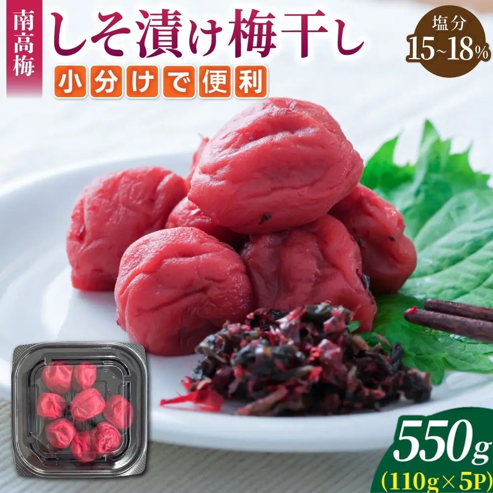 梅干し 小分け 南高梅 無添加 しそ漬け梅干し 110g×5【frsn0003A】