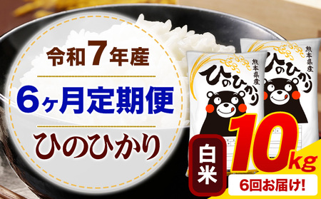 【6ヶ月定期便】令和7年産 白米 ひのひかり 定期便 10kg(5kg×2袋)《お申し込みの翌月から出荷》