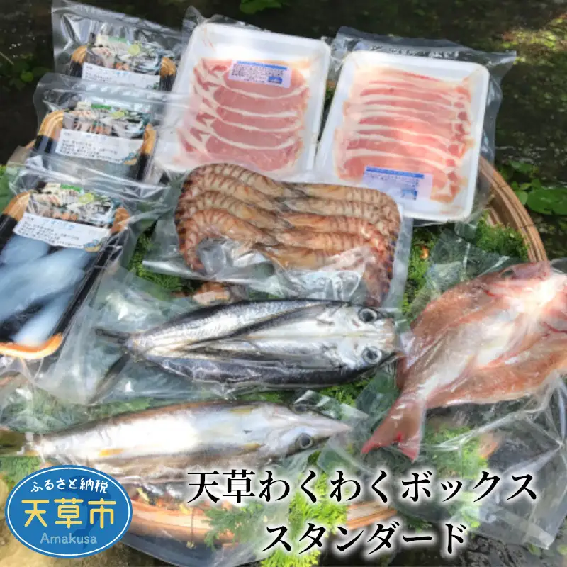 S059-011A_天草わくわくボックススタンダード  / 干物 豚肉 車エビ 海老 えび 刺身 刺し身