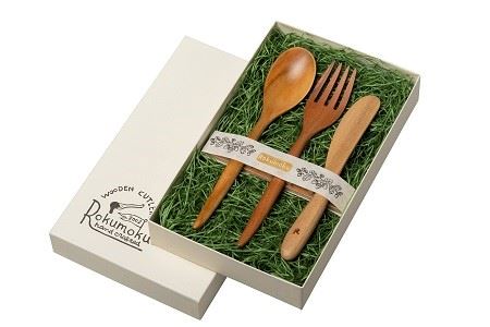 木を活かす！ペアテーブルスプーン＆バターナイフのセット