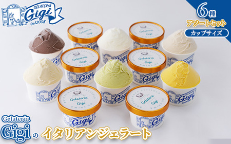 ジェラテリアGigiのイタリアンジェラート6種アソートセットカップサイズ【43003101】