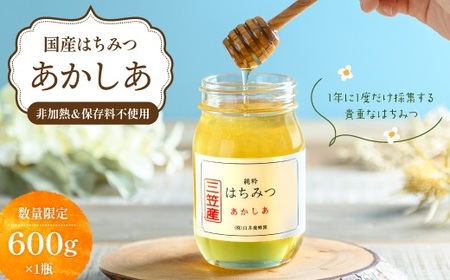 純粋はちみつ（あかしあ）600g《令和8年7頃より発送予定》【0106301】