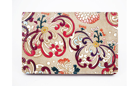 パスケース 名刺入れとしても パスカードホルダー 乱菊〈赤紫〉 文庫屋大関 名刺入れ 名刺ケース レディース 定期券入れ 定期入れ 名刺 カードケース 二つ折り 薄型 レザー 本革 革 文庫革 日本製 東京 墨田区