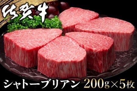 佐賀牛 シャトーブリアン 200g×5枚 K030109