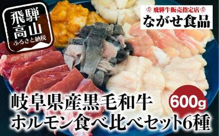 岐阜県産 黒毛和牛 ホルモン 食べ比べ 600g（100g×6種）| ホルモン  FH011